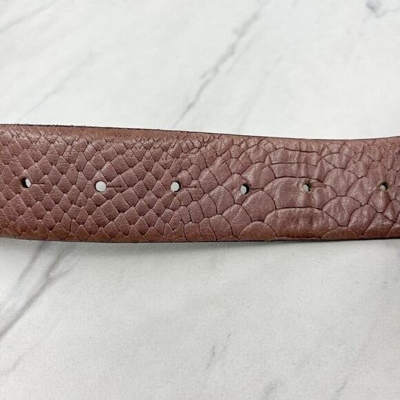 VMP Croc Embossed Genuine Leather Belt Strap Small (S) Made Italy โจ - Picture 9 of 9